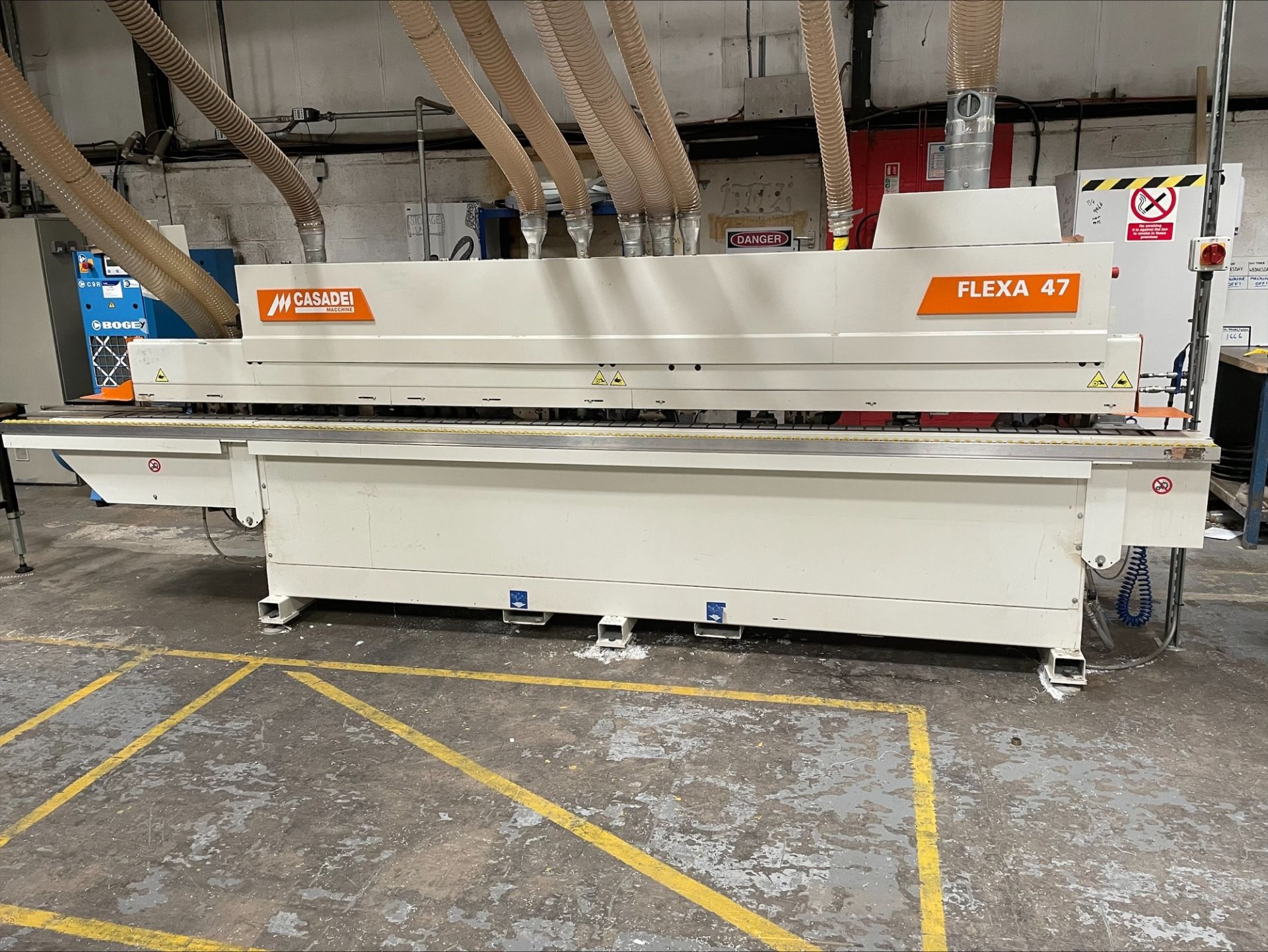 Casadei Flexa 47 Automatic single sided edge bander with gravity infeed/outfeed, Serial No.