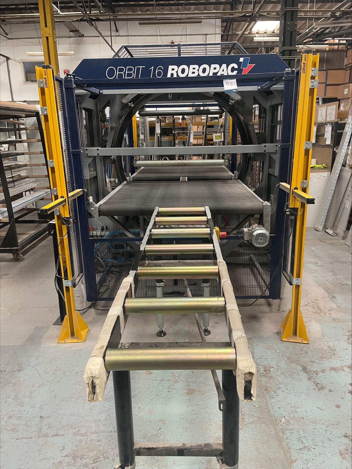 Robopac Orbit 16 Rotating ring wrapping machine, Serial No. 30151046 (2016) with Schneider Electrics