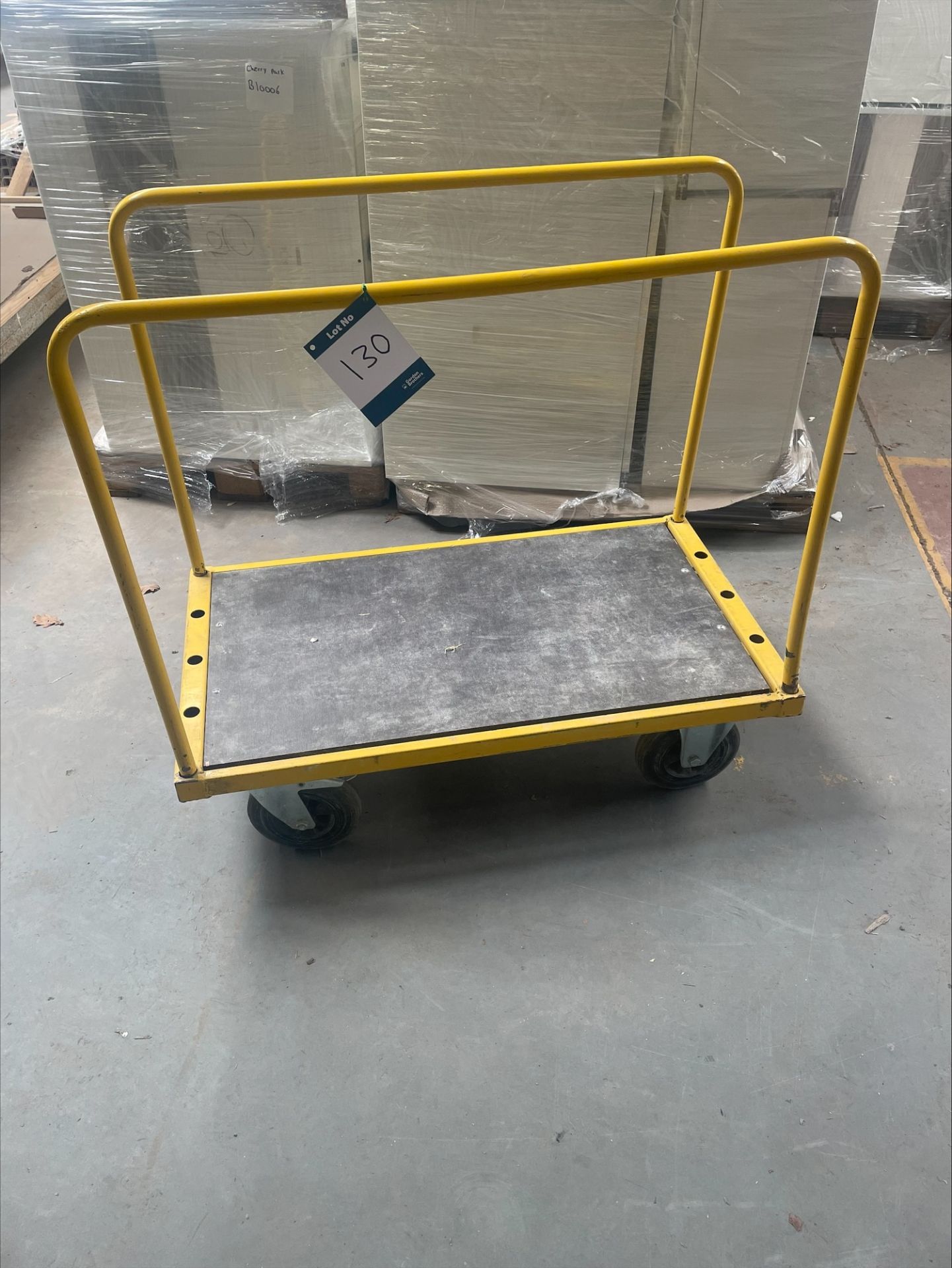4 Wheeled stock trolley, approx. 1070mm x 600mm x 1020mm (Including handrails)