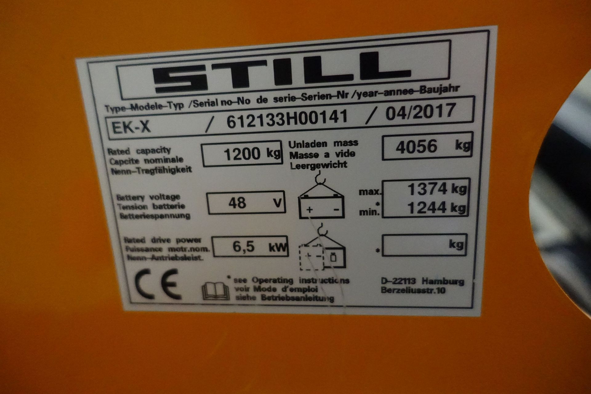 STILL 'EK-X' Electric Order Picker, 1,200kg Capacity, Ser # 612133H00141 (2017) - Image 15 of 44