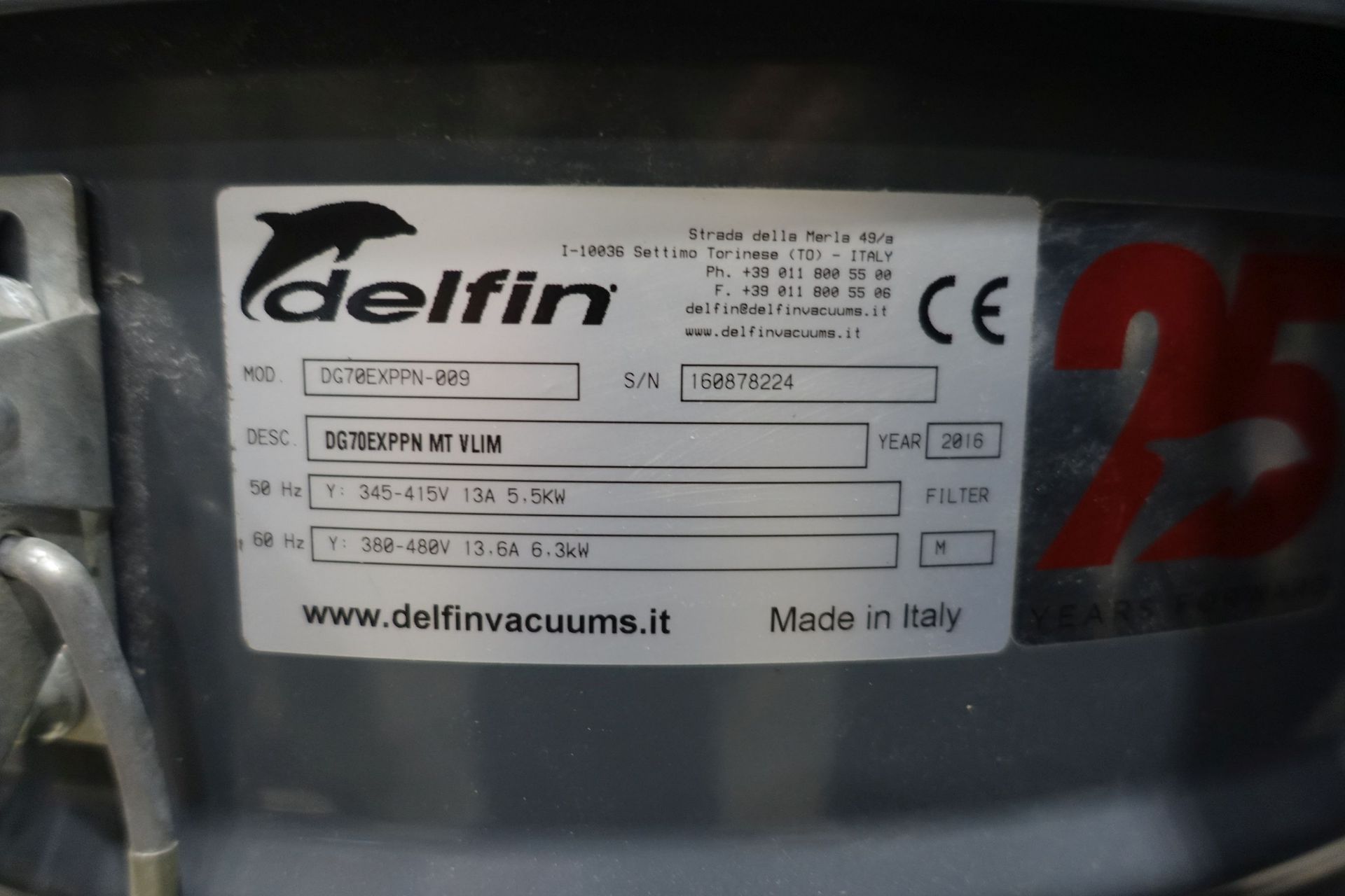 DELFIN DG70EXPPN Industrial Vaccum Cleaner (2016), Ser # 160878224, Asset # 2000033 - Image 10 of 13