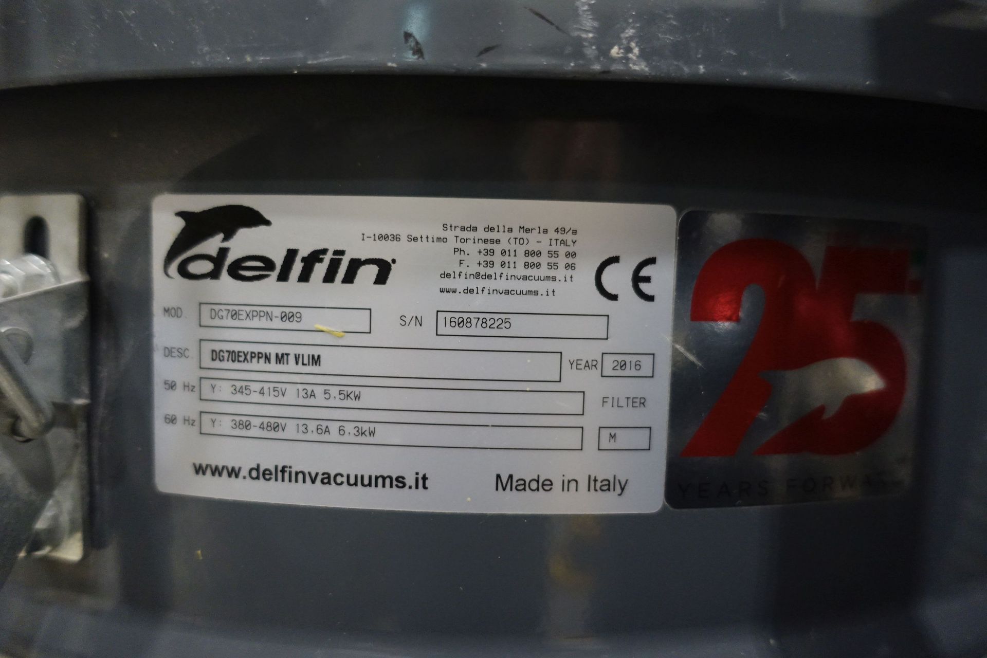 DELFIN DG70EXPPN Industrial Vaccum Cleaner(2016), Ser # 160878225, Asset # 2000029 - Image 9 of 12