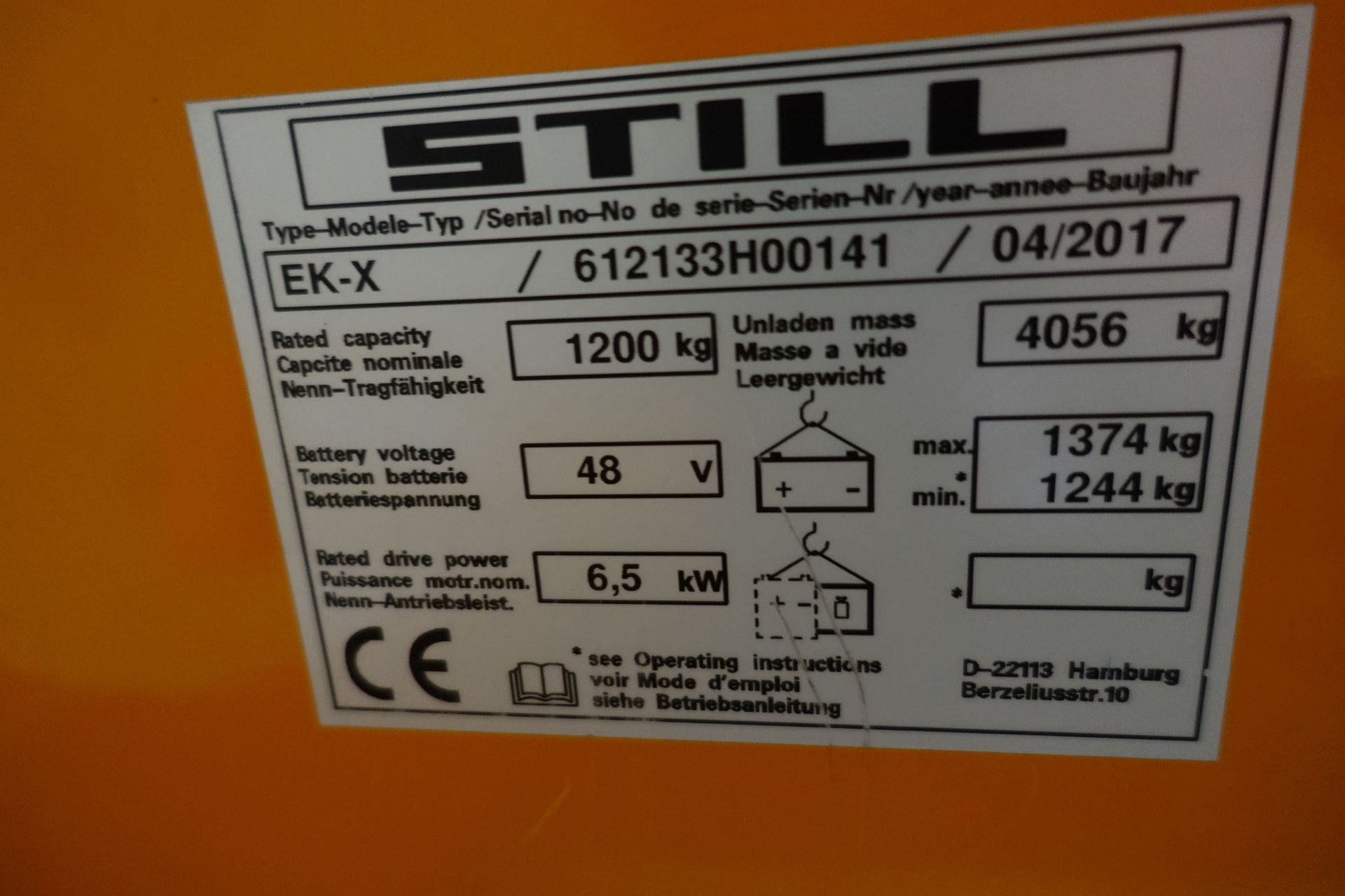 STILL 'EK-X' Electric Order Picker, 1,200kg Capacity, Ser # 612133H00141 (2017) - Image 14 of 44