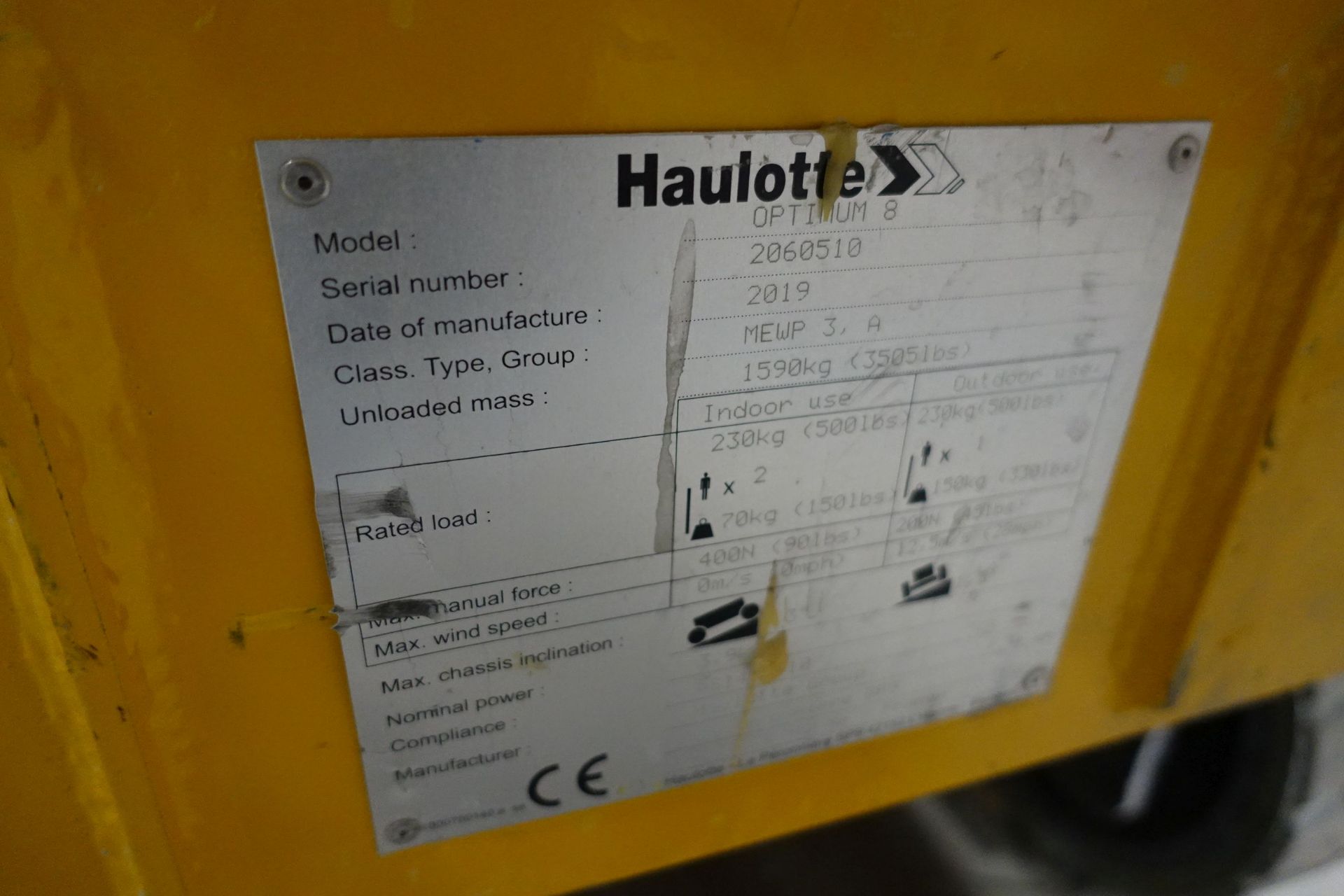 Haulotte 'OPTIMUM 8 AC' Electric Scissor Lift Access Platform (2019) - Image 9 of 13