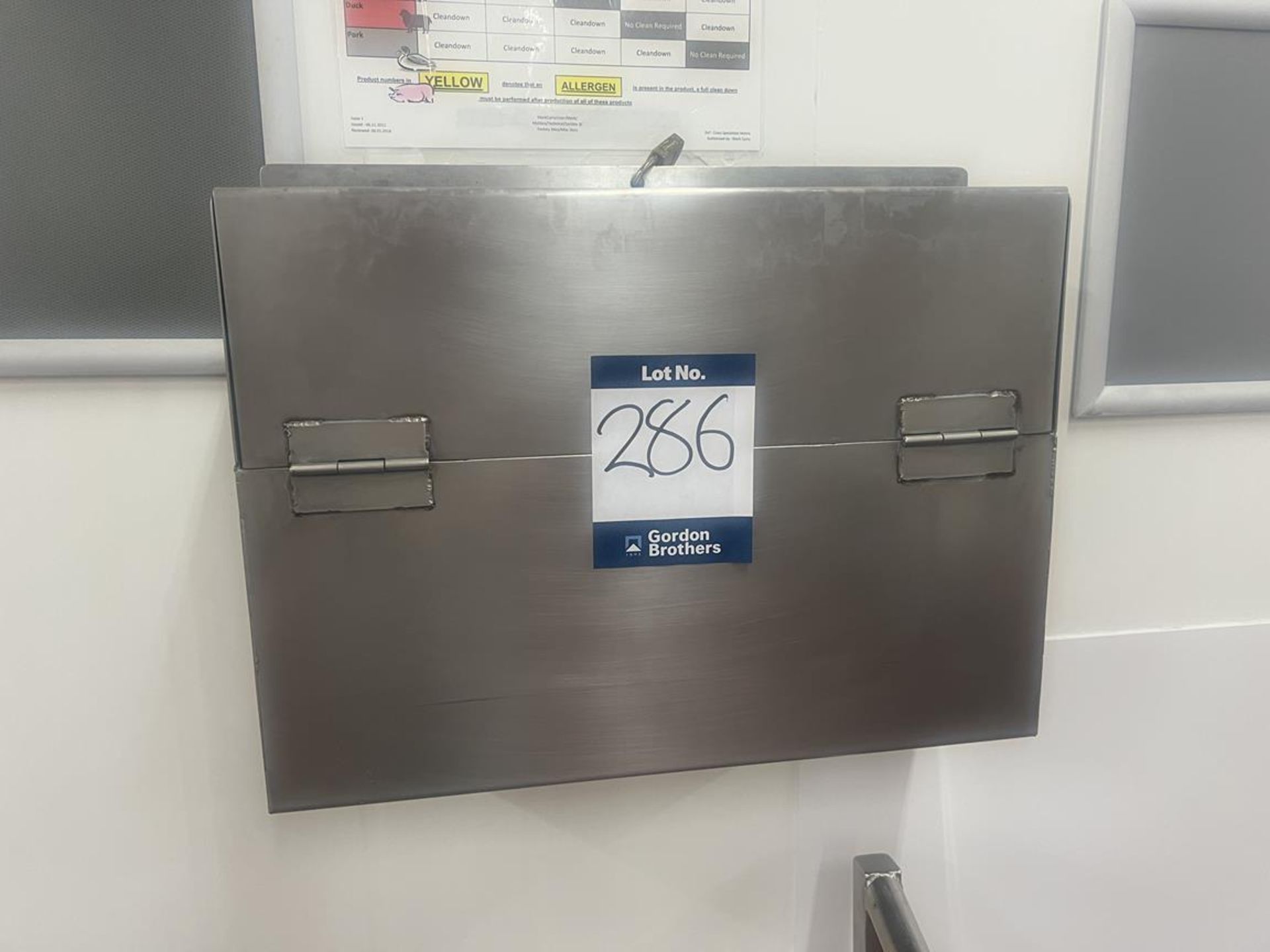 2x (no.) Teknomek stainless steel glove dispenser boxes, 2x lockable stainless steel knife box, - Image 2 of 6