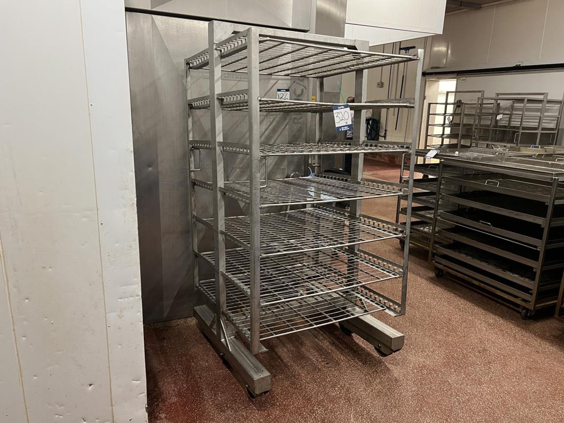 3x (no.) Various mobile six-wheel stainless steel oven trolleys, each approx. 1000x1000x1850mm - Bild 3 aus 4