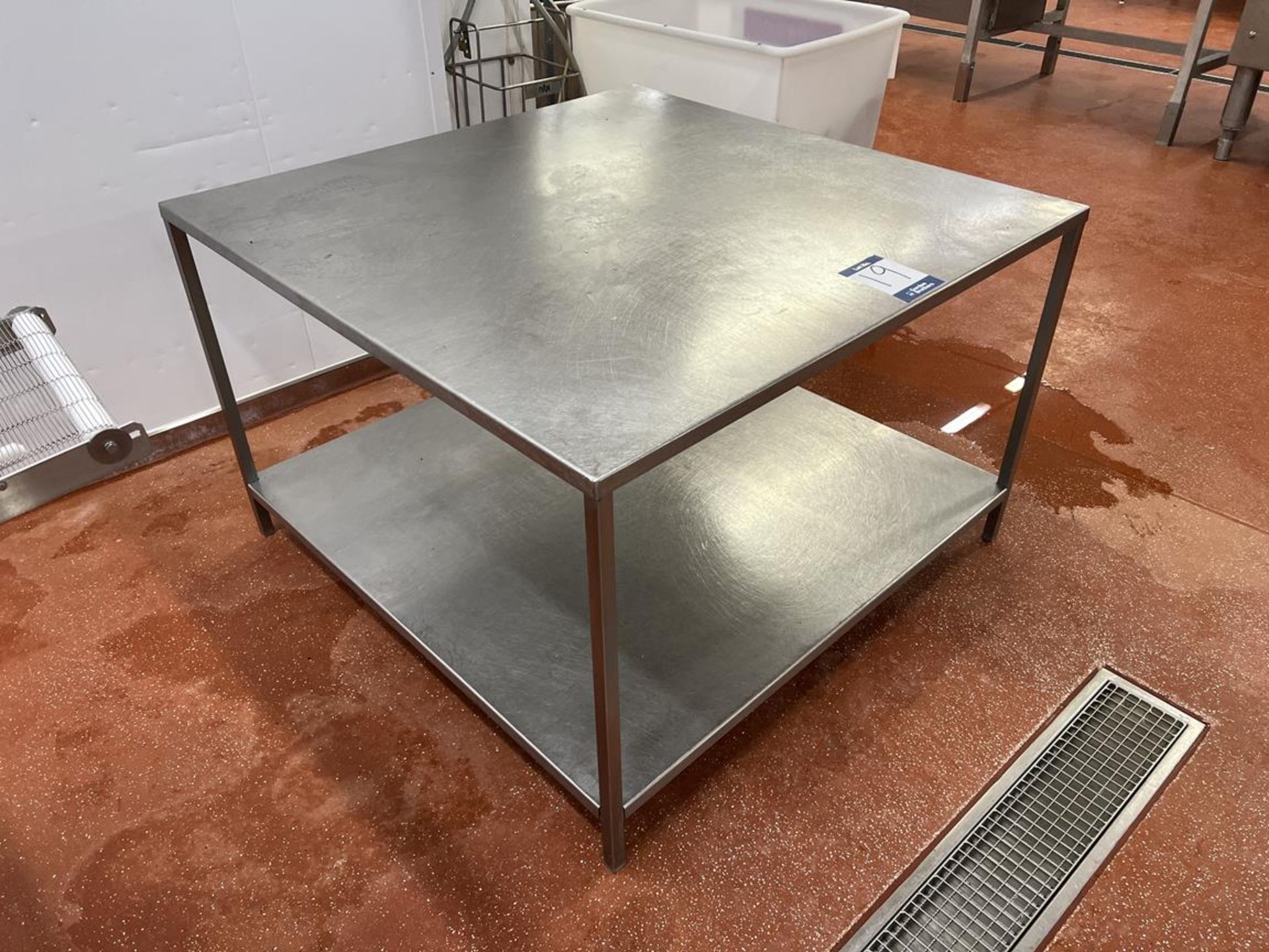 Two tier, stainless steel preparation table, 1200 x 1200mm - Image 2 of 4