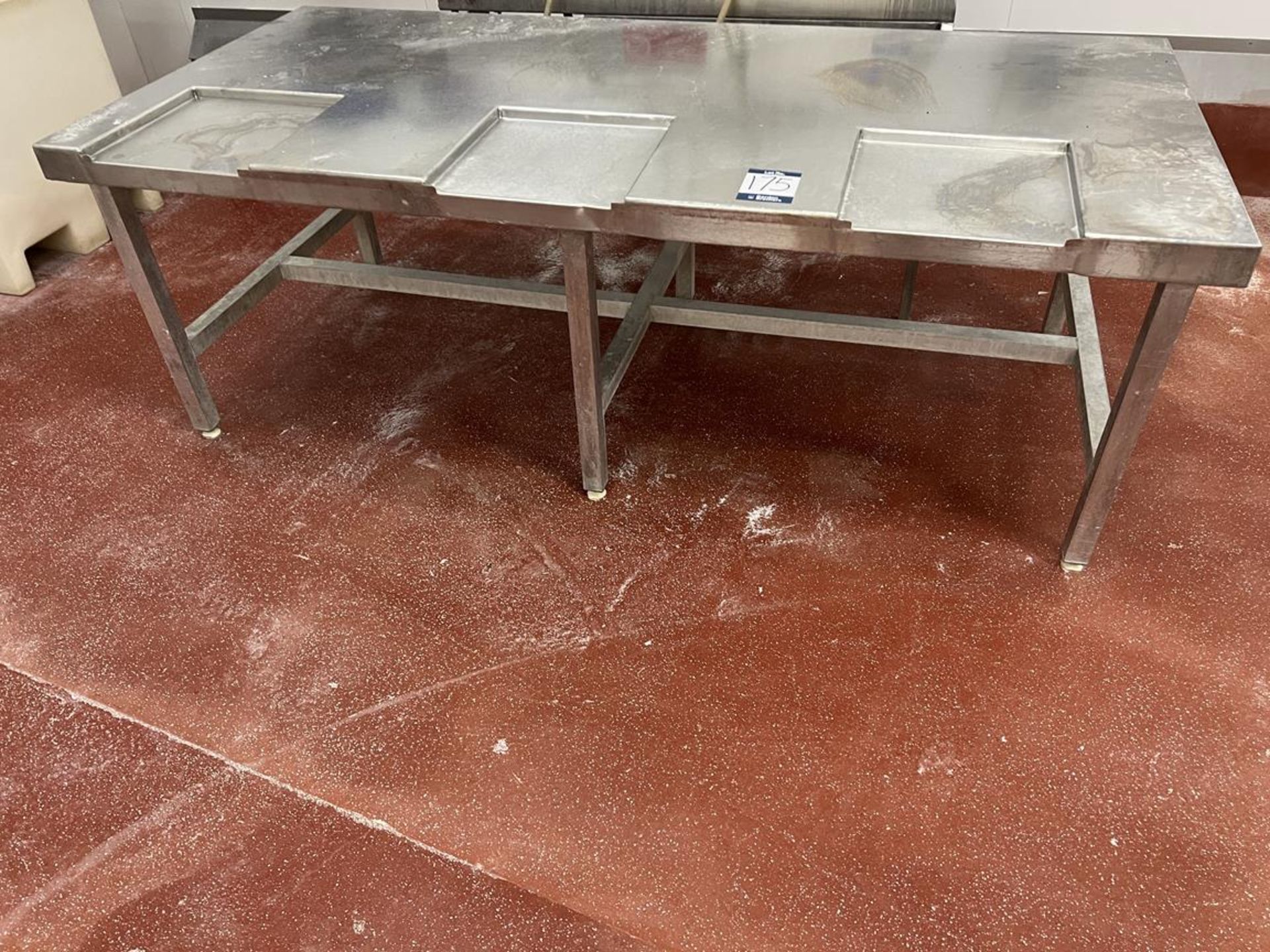 Stainless steel cutting table workstation, 2350 x 1100mm - Image 2 of 3