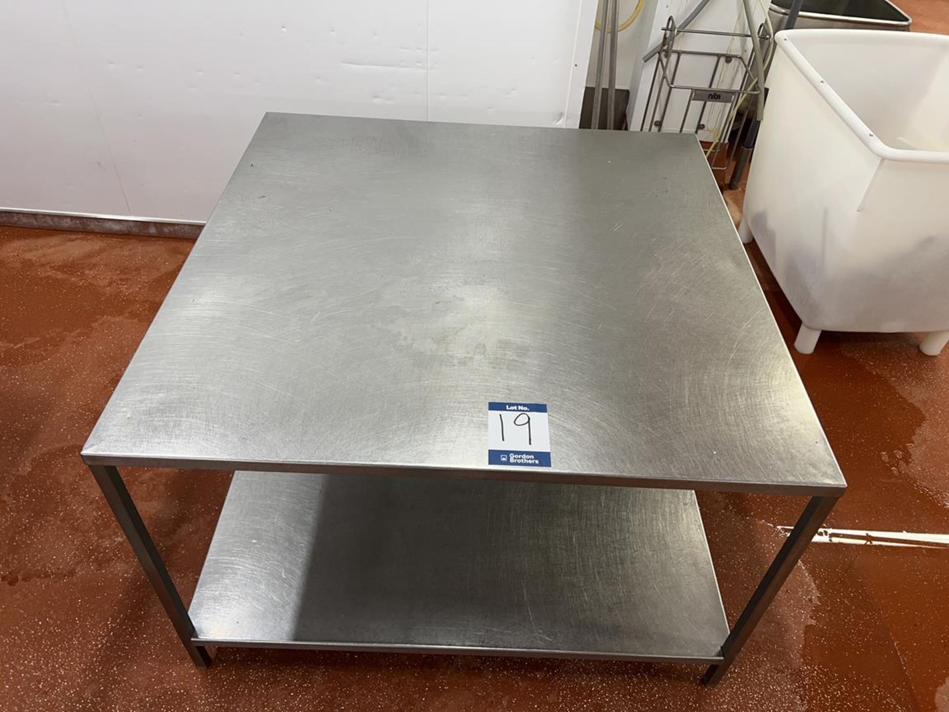 Two tier, stainless steel preparation table, 1200 x 1200mm - Image 3 of 4