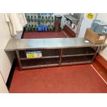 Changing room Stainless Steel bench with wire shoe rack approx. 2m long