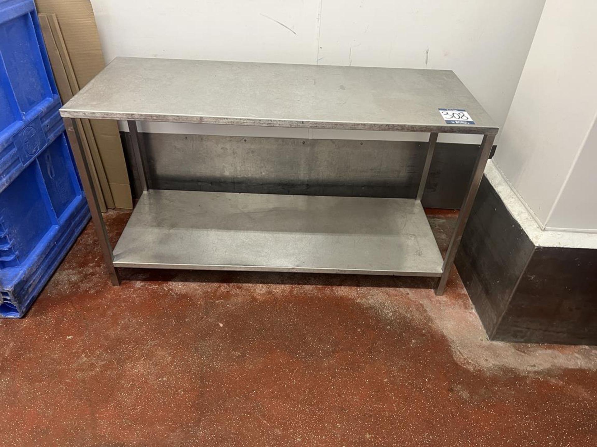 Stainless steel preparation table, approx. 1500x600x840mm - Image 2 of 3