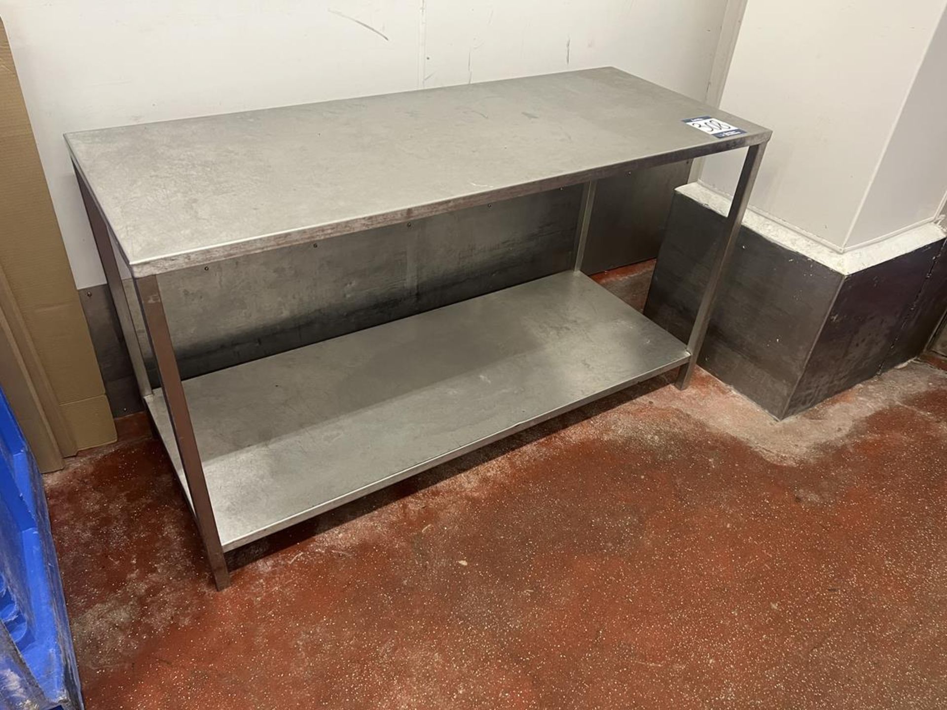 Stainless steel preparation table, approx. 1500x600x840mm
