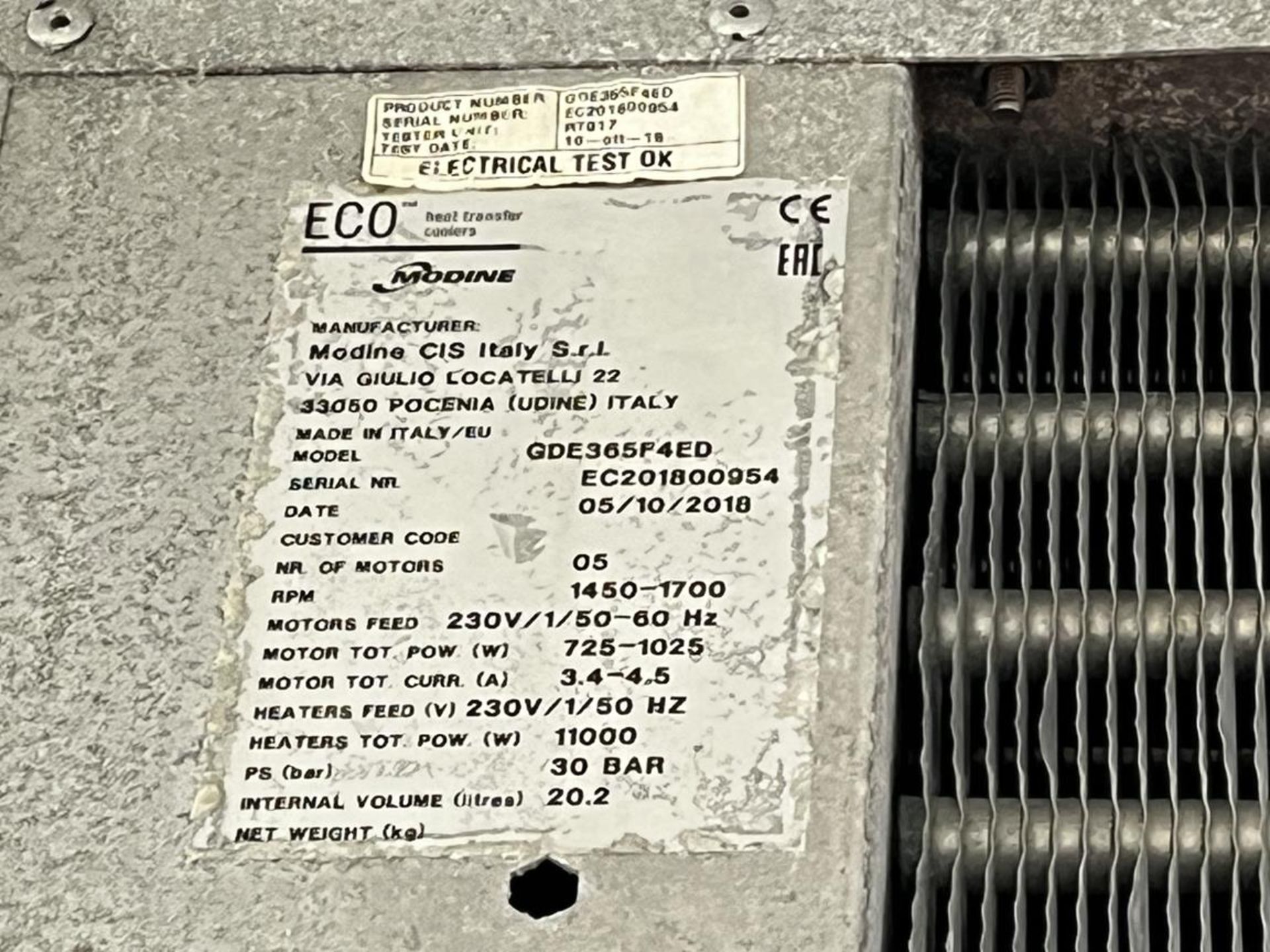 4x (no.) Eco Modine GDE314 E7ED quad fan condensing units, Serial No. EC201800219, EC201800320, - Image 11 of 13