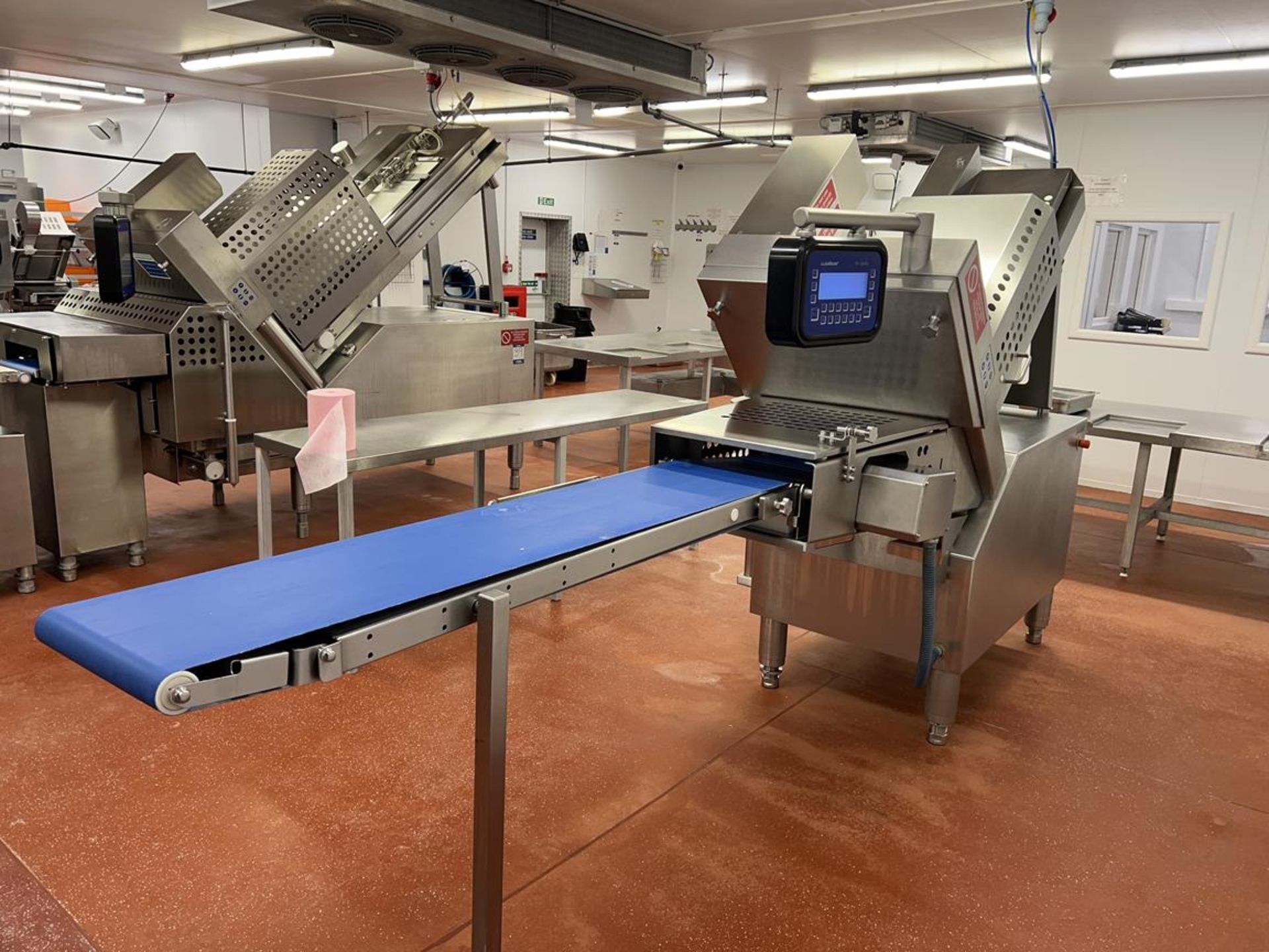 Weber, CCS 402 UB high capacity slicing and portioning machine with discharge conveyor and touch