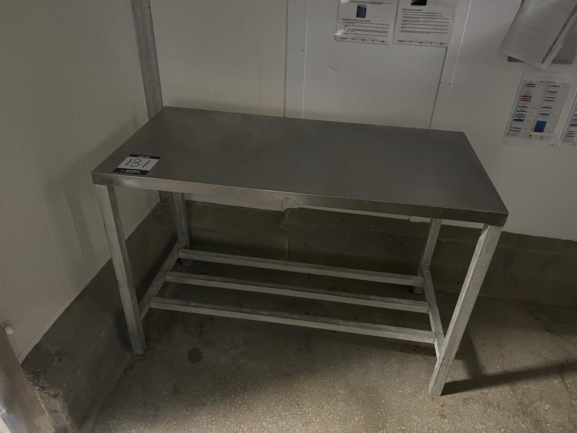 Stainless steel preparation table, 1200 x 600 x 820mm