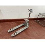 Stainless steel manual pallet truck and Excel, PWH3 digital scale