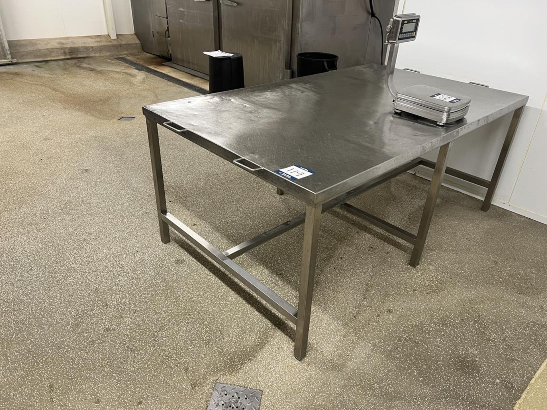 2000mm x 1180mm stainless steel preparation table