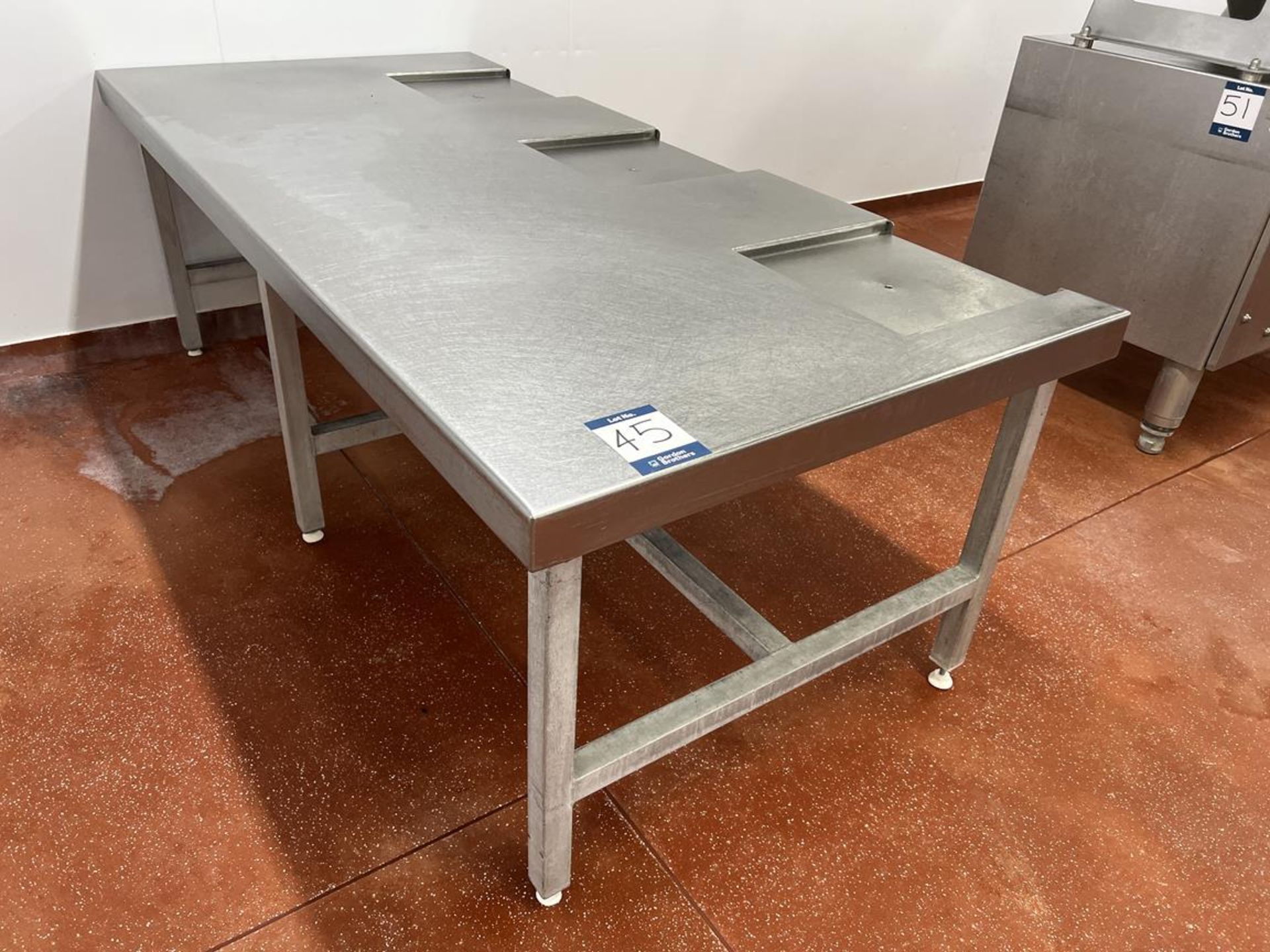 Stainless steel preparation table, 2.36m x 1.1m - Image 2 of 3