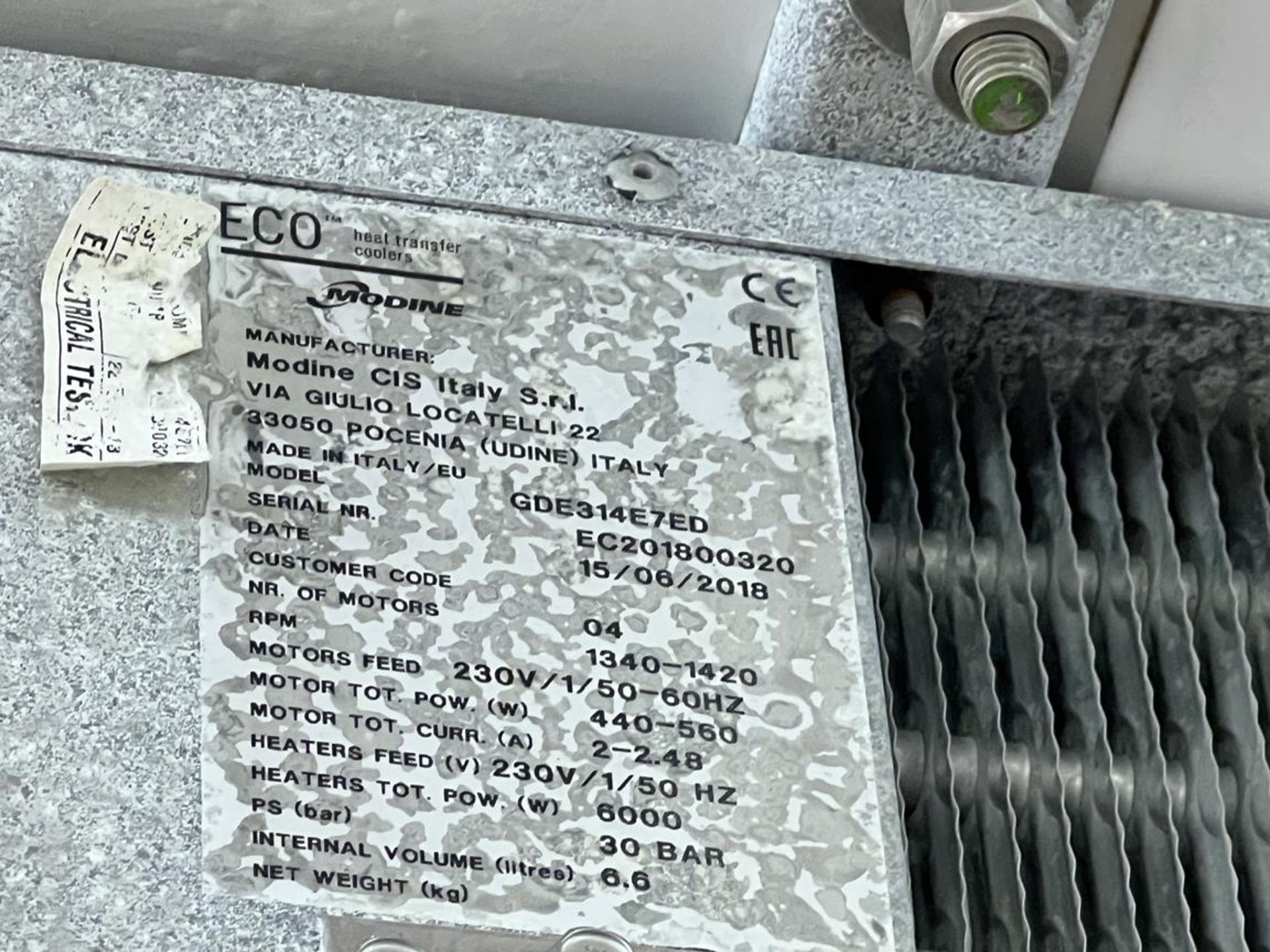 4x (no.) Eco Modine GDE314 E7ED quad fan condensing units, Serial No. EC201800219, EC201800320, - Image 10 of 13