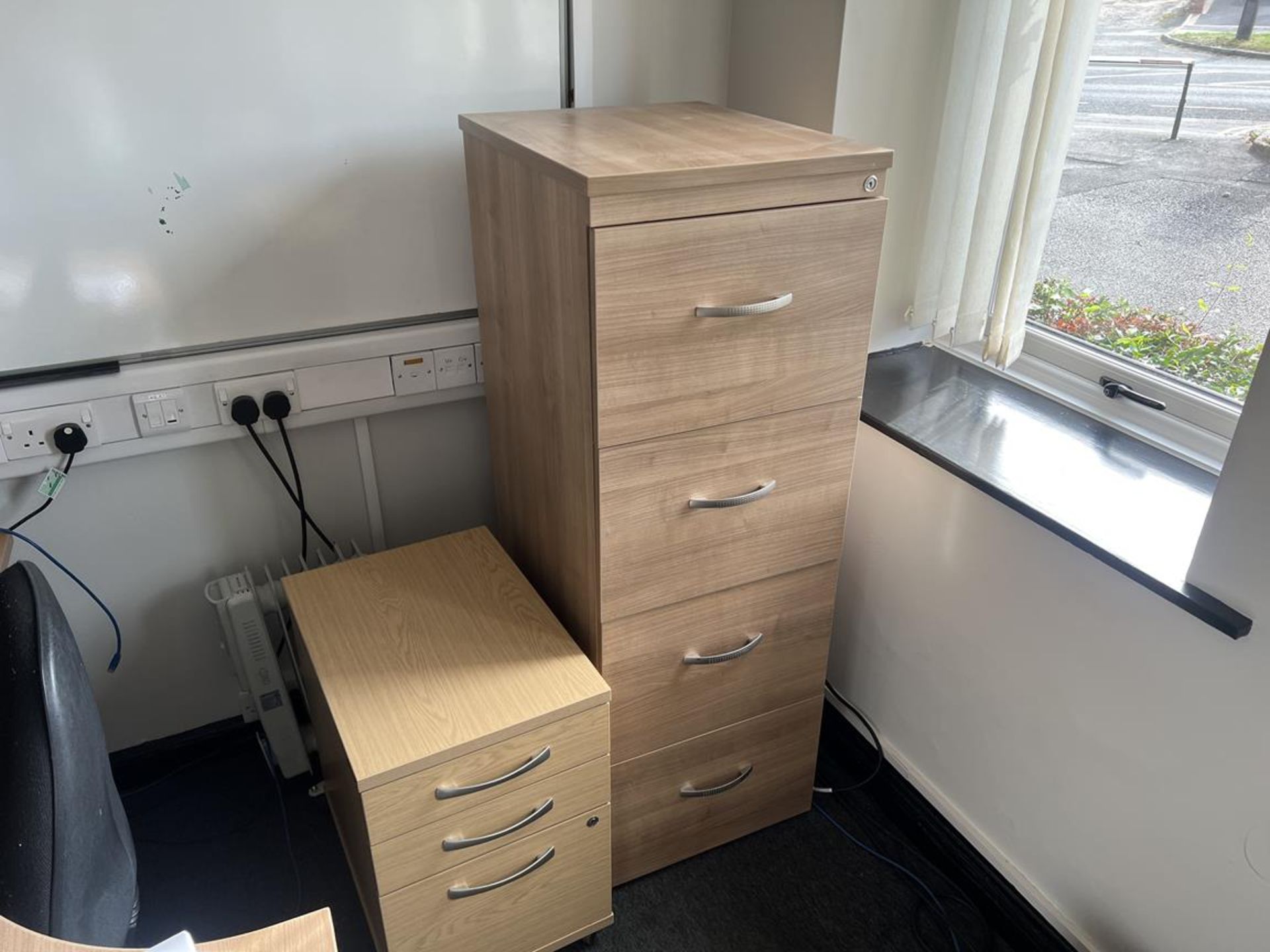 Furniture contents of the first ground floor office to include various laminated desks, swivel - Image 4 of 6