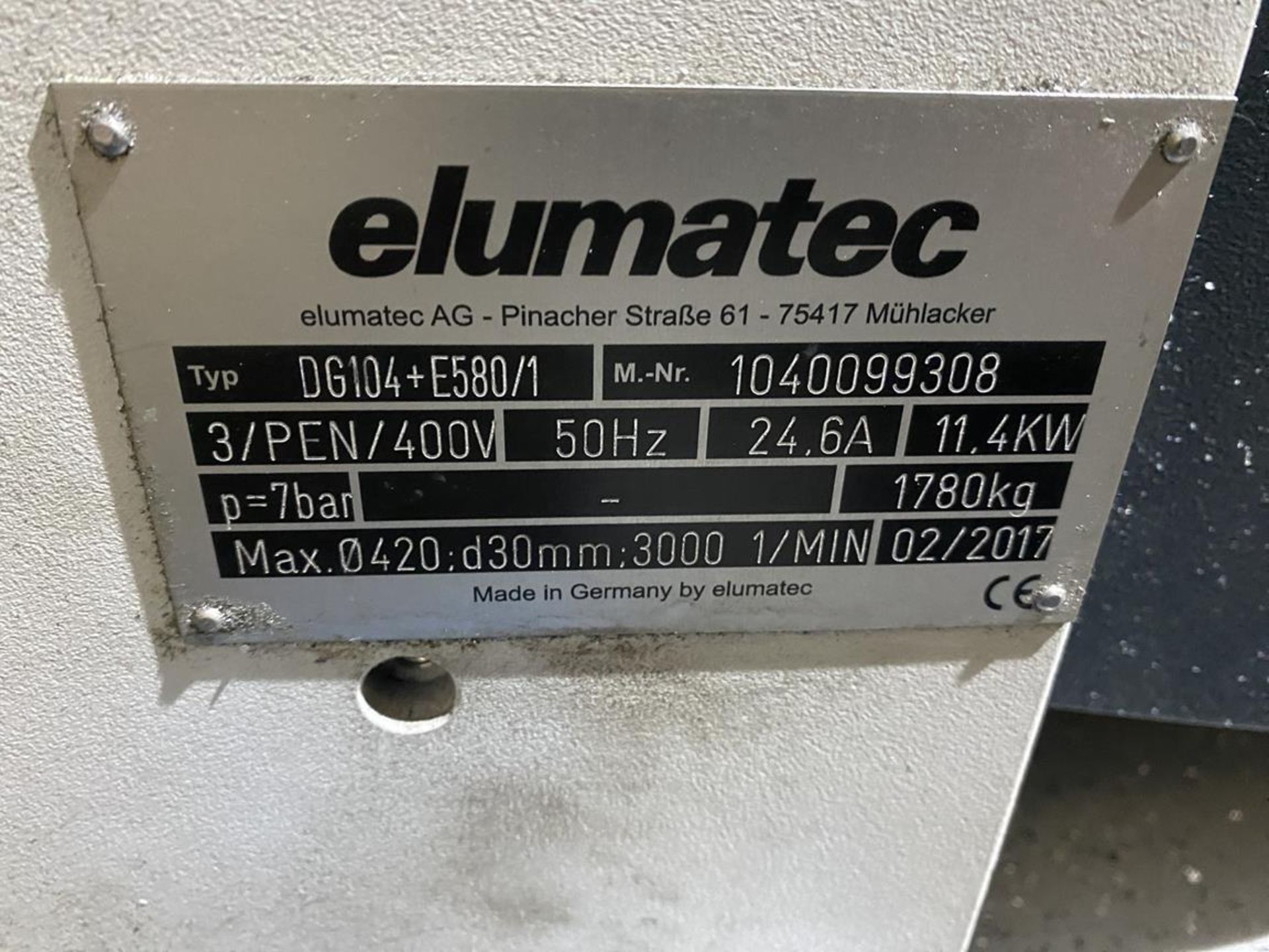 Elumatec Model DG104-E580-1 double mitre saw, Serial No1040099308, (2017) 6m bed capacity complete - Image 8 of 9