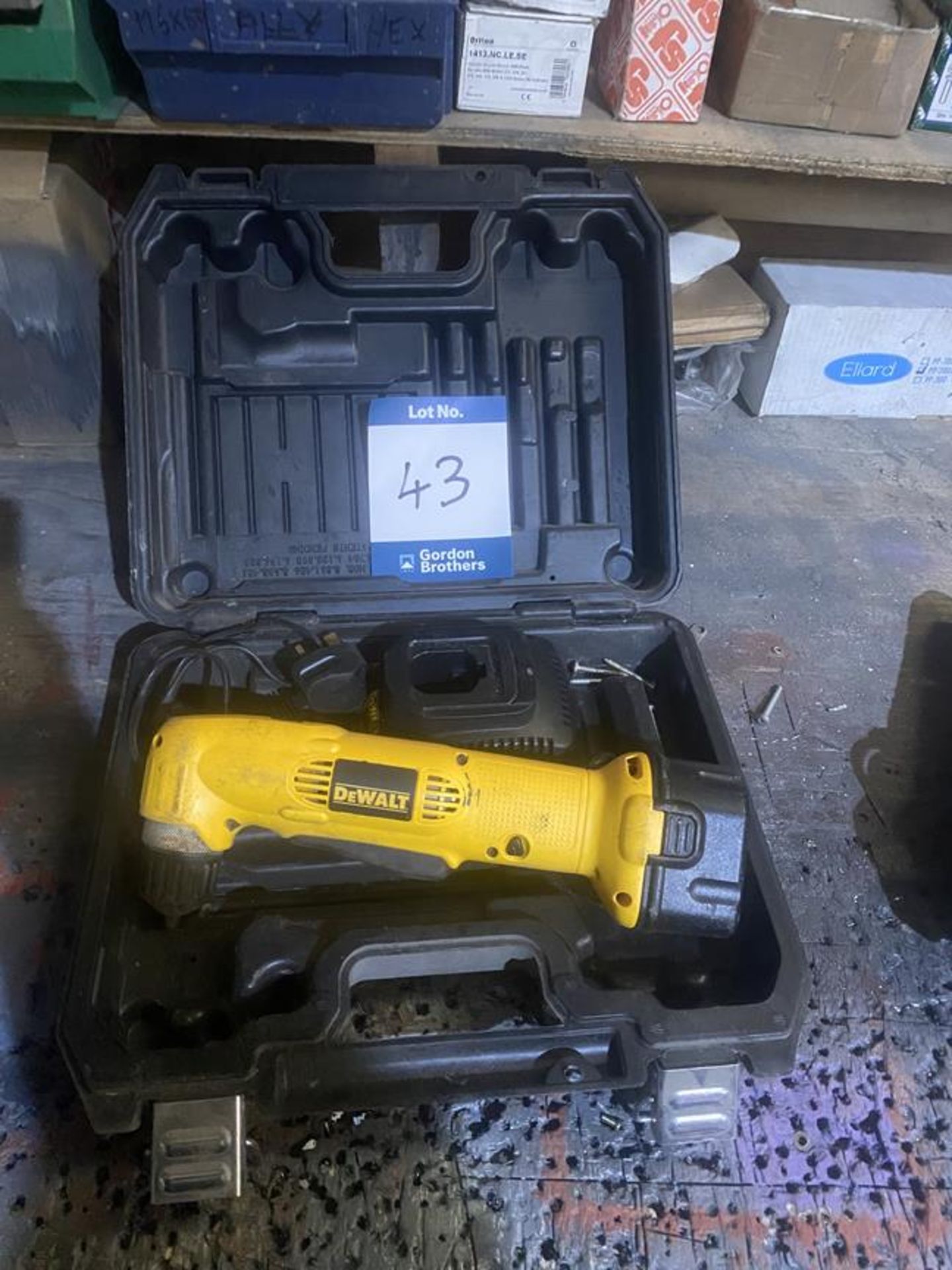 Dewalt battery drill and charger 90 degree in ABS case