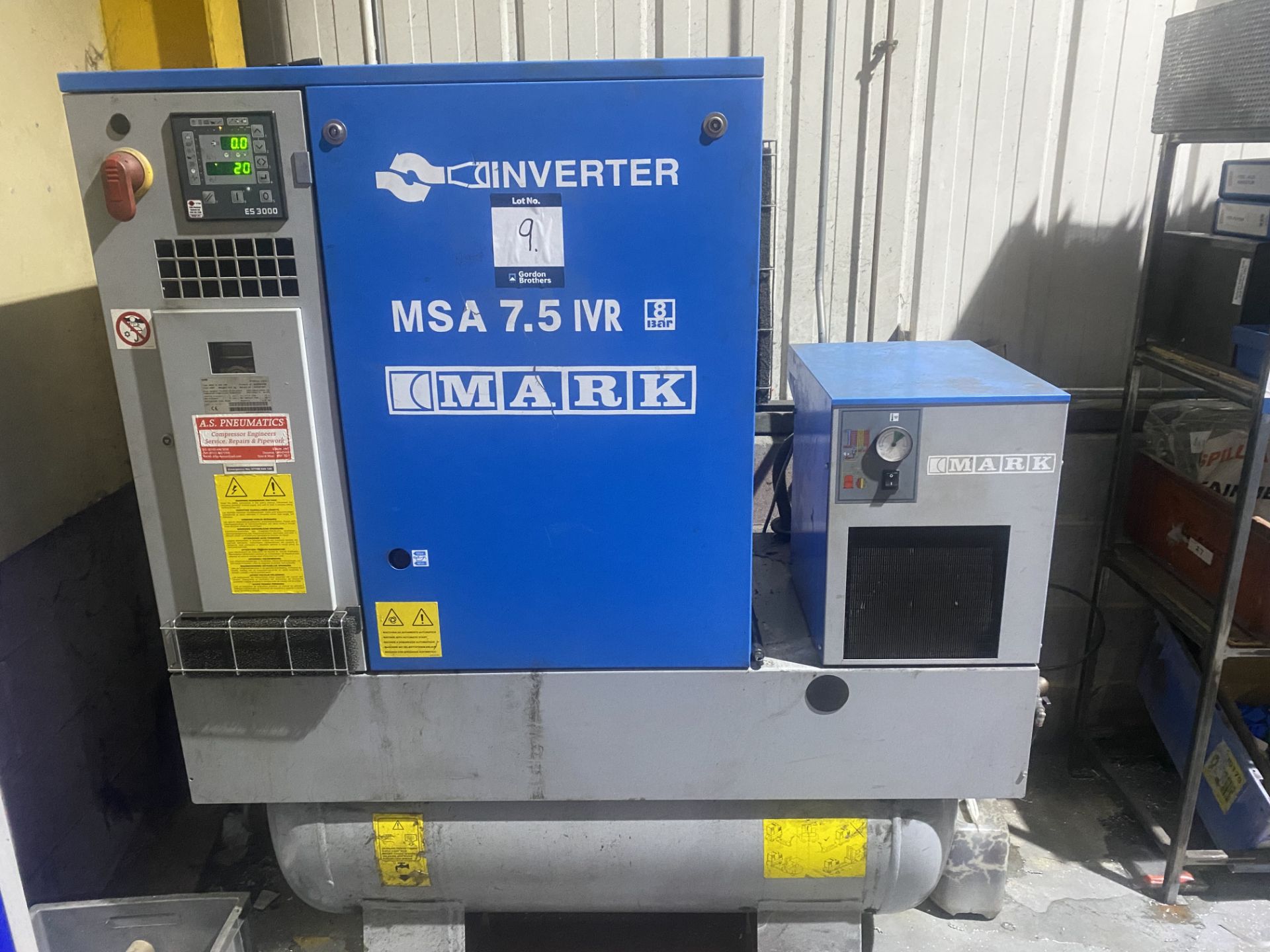 Mark reciever mounted air compressor, model 7.5 IVR inverter , 38000 recorded hours