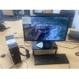 HP G2 tower PC , phillips flat panel monitor a , Keyboard and mouse and Jabra headset