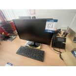 HP G2 tower PC , phillips flat panel monitor a , Keyboard and mouse and Jabra headset