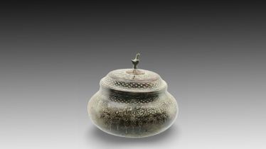 An Islamic Bronze Sugar Pot from Possibly the 19th Century Height: Approximately 11.5cm Diameter fr