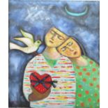 An Iraqi Painting of Man and Woman in Love Saddi Dawoud, 2015 All our works of art have been carefu