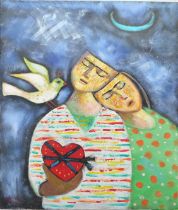 An Iraqi Painting of Man and Woman in Love Saddi Dawoud, 2015 All our works of art have been carefu