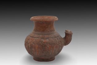 An Indian Terracotta Jug most likely dating back to the 1st Century B.C. Height: Approximately 17cm