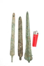 A Lot of 3 Luristan Bronze Arrowheads from 2000 BC - 1200 BC