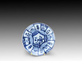 A Chinese Blue and White Dish from the Reign of the Emperor Kangxi Diameter: Approximately 16cm Pr