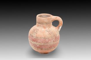 An Eastern Greek Painted Terracotta Jug from the 4th-5th Century B.C Height: Approximately 20cm