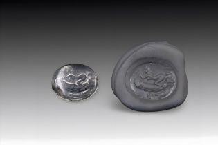 A Roman Crystal Intaglio Carving from the 1st-2nd Century. Represents Protection from Evil Spirits i