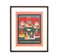 An Indian Hindu Painting of a Ritual With Frame Height: Approximately 38.8cm Length: Approximately