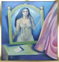 An Iraqi Painting with Frame Mahmoud Ahmad (Iraq, born 1940) Portrait of a Lady Oil on Canvas, frame