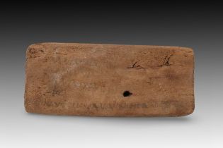 A Roman-Egyptian Wooden Fragment of a Headrest with Inscriptions. Probably from the 4th to 6th Centu