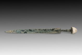 An Ancient Bronze Dagger from Circa 1800-600 BC from Luristan with a Stone Handle Length: Approxima