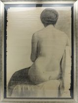 An Iraqi Painting with Frame Atta Sabri (Iraq, 1913-1987) Seated nude pencil on paper, framed signed