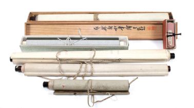 A Collection of Chinese and Japanese Scrolls (6) from the 18th-19th Century One with the Original W