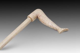A Whale Bone Walking Stick from the 19th Century. Height: Approximately 92.5cm