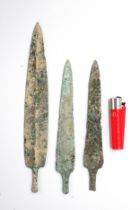 A Lot of 3 Luristan Bronze Arrowheads from 2000 BC - 1200 BC