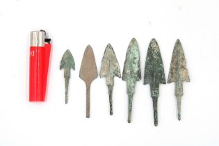 A Lot of 6 Luristan Bronze Arrowheads from 2000 BC - 1200 BC