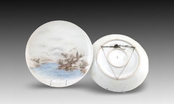 A Pair of Japanese Chargers (Large Dish), Pierced for hanging on the back from Circa 1920s Diameter