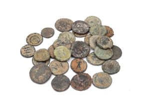 A Lot of 30 Roman Bronze Coins from the 1st- 4th Century