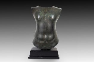 A Roman Style Bronze Body Armour Height: Approximately 49cm Width: Approximately 37cm