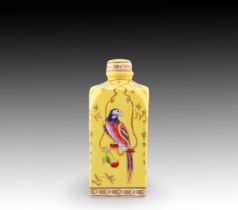 A Chinese Funeral Flask from the 19th Century Depicting a Colourful Parrot Height: Approximately 2